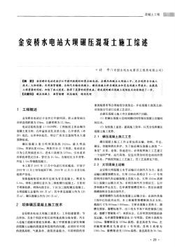 金安橋水電站大壩碾壓混凝土施工綜述