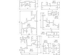 金屬門(mén)窗大樣圖-70-C系列推拉窗鋁合金型材1