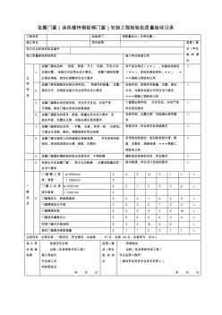 金屬門窗鍍鋅窗質(zhì)量驗收記錄