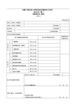 金属门窗安装工程检验批质量验收记录表(铝合金门窗)030302Ⅱ