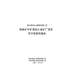 鈦鐵礦中礦深加工選礦廠可行性研究報告