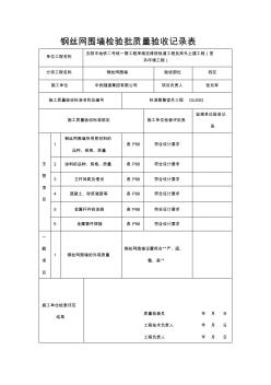 钢丝网围墙检验批质量验收记录表 (3)