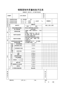 鋼圍囹制作質(zhì)量檢驗(yàn)評(píng)定表