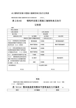 钢构件安装工程施工强制性条文执行记录表