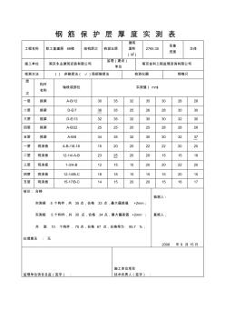 钢筋保护层厚度实测表