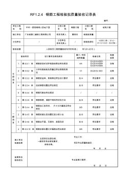 鋼筋工程檢驗批質(zhì)量驗收記錄表(人防)