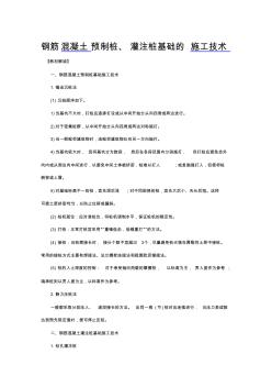 钢筋混凝土预制桩、灌注桩基础的施工技术