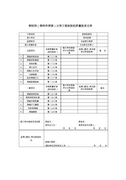 鋼結(jié)構(gòu)質(zhì)量檢驗記錄表