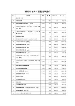 鋼結(jié)構(gòu)車(chē)間工程量清單報(bào)價(jià)