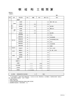 钢结构预算报价表格