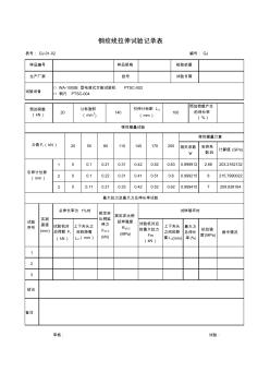 鋼絞線拉伸試驗記錄表