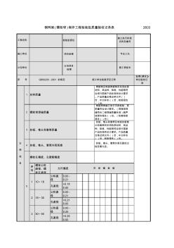 钢网架(螺栓球)制作工程检验批质量验收记录表