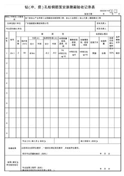 钻(冲、挖)孔桩钢筋笼安装隐蔽验收记录表