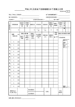 钻(冲)孔桩地下连续墙灌注水下混凝土记录