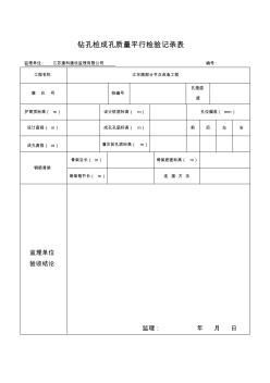 钻孔桩成孔质量平行检验记录表