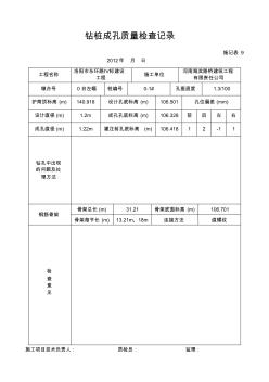 鉆孔樁成孔質(zhì)量檢查記錄豎向表