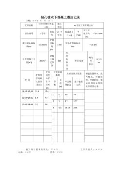 钻孔桩水下混凝土灌注记录 (2)