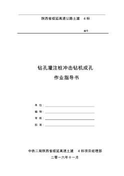 钻孔灌注桩冲击钻机成孔作业指导书(20200628151439)