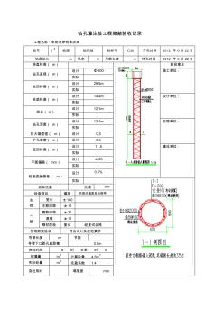 钻孔灌注桩工程隐蔽验收记录