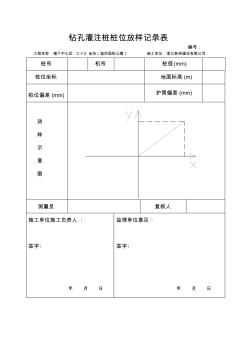 钻孔灌注桩桩位放样记录表