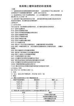 鐵和鋼上鍍鋅涂層的標準規(guī)格