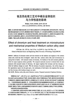 鉻及熱處理工藝對中碳合金鋼組織與力學性能的影響