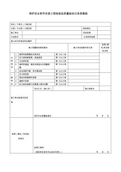 锅炉安全附件安装工程检验批质量验收记录表模板