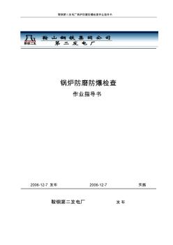 锅炉防磨防爆检查作业指导书