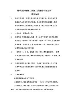 錨噴支護錨桿工序質(zhì)量評定表填表說明