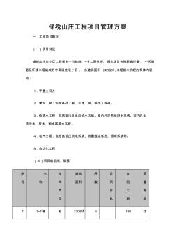 锦绣山庄工程项目管理方案