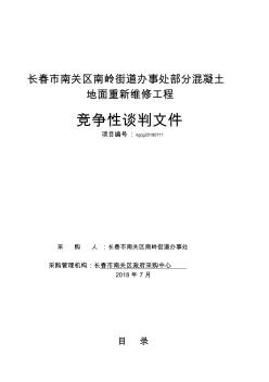 長春南關(guān)區(qū)南嶺街道辦事處部分混凝土地面重新維修工程