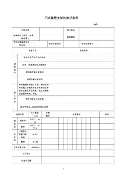 門式模板支架檢查記錄表