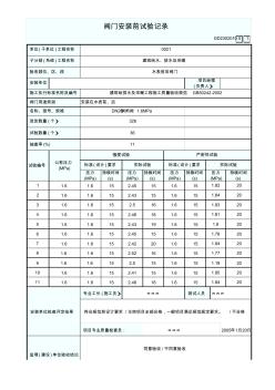 阀门安装前试验记录