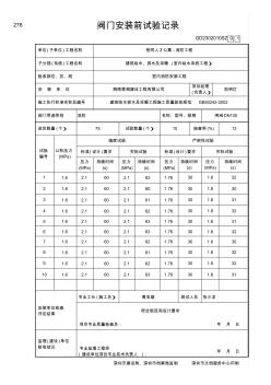 阀门安装前试验记录2