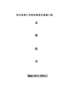 防洪工程监理规划