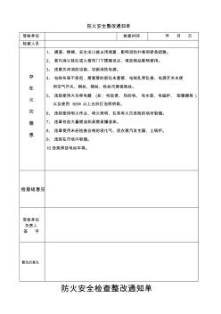 防火安全整改通知單