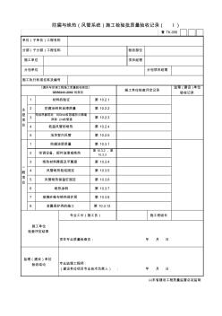 防腐与绝热(风管系统)施工检验批质量验收记录表