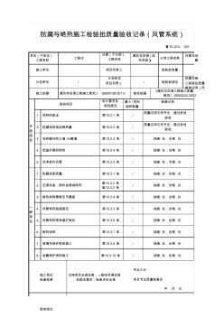 防腐与绝热施工检验批质量验收记录(风管系统)