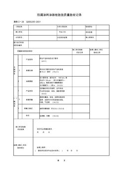 防腐涂料涂装检验批质量验收记录