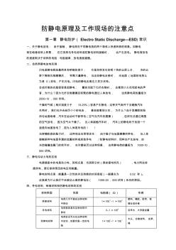 防静电原理及工作现场的注意点