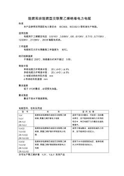 阻燃和非阻燃型交联聚乙烯绝缘电力电缆