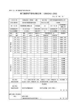 附录17A阀门强度和严密性试验记录2