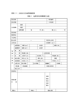 附录11：50000水文地质调查规范附表