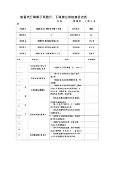 附着式升降脚手架提升、下降作业前检查验收表