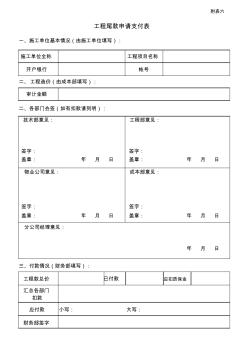 附表6工程尾款申请支付表(修)