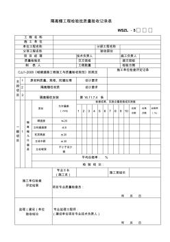 隔离栅工程检验批质量验收记录表