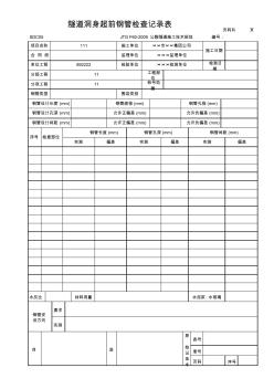 隧道洞身超前钢管检查记录表