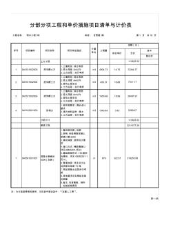 雨水工程1標單價分析(水利工程)