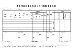 青岛市市级事业单位公务用车购置审批表