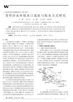 青草沙水库取水口选址与取水方式研究 (2)